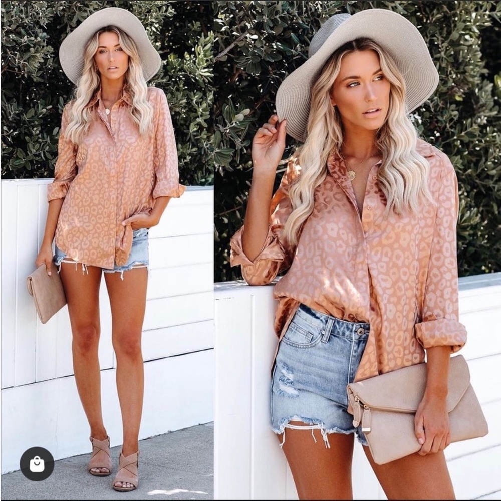ACOA Leopard Satin blouse